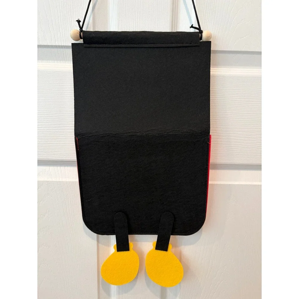 Fish Extender Wall Hanging Felt Pocket Mickey Inspired Lila Black Red 11x19in